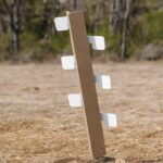 Dueling Tree Target with TA Targets 26" Round Target Base and paddles installed.