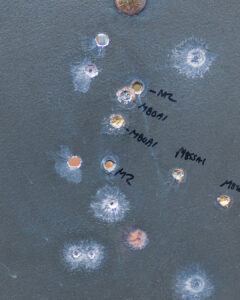 Various impacts on our Genesis AR500 Target Plate 